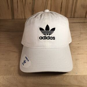 adidas Originals Women's Relaxed Fit White Cap Adjustable Strapback Hat OSFW